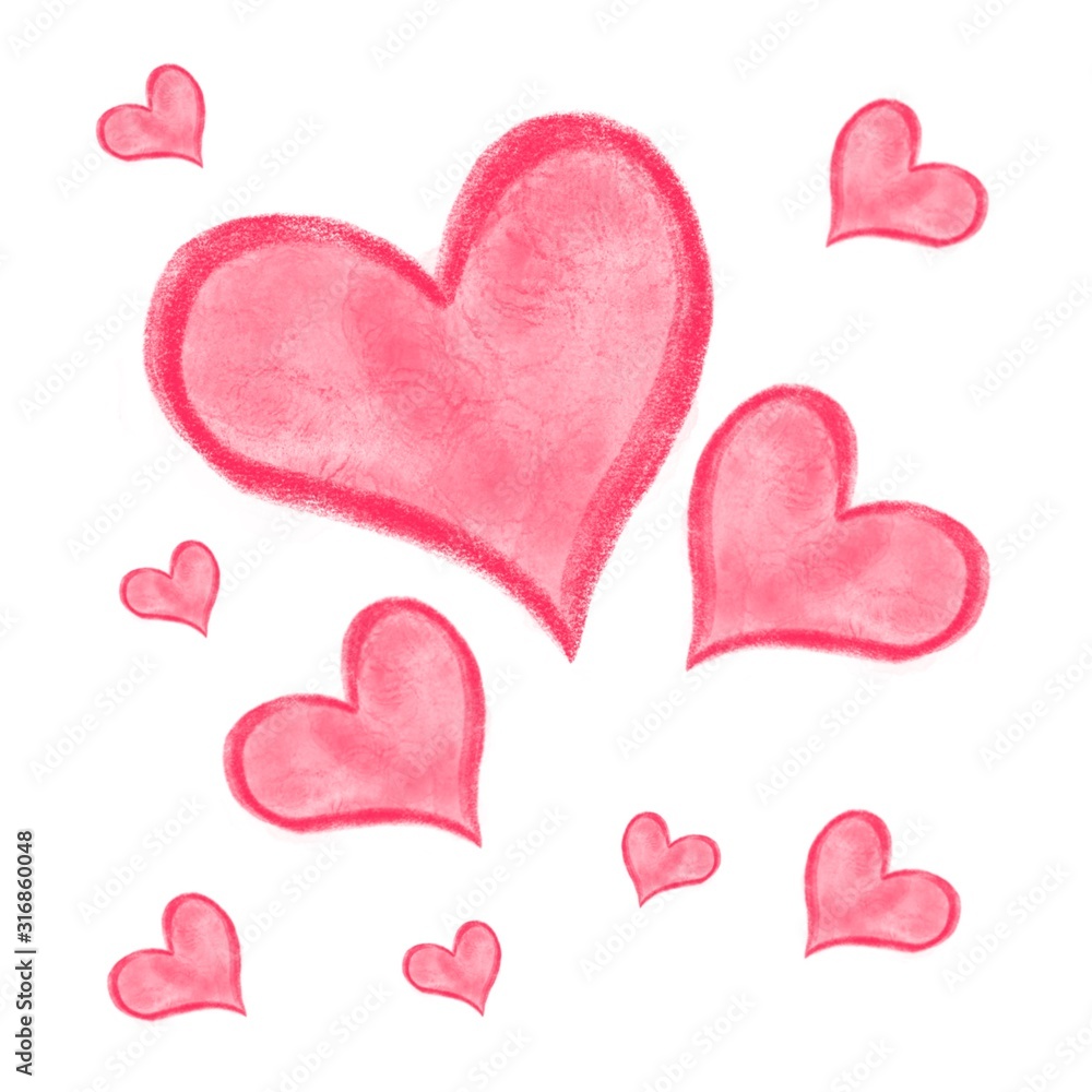 Valentine card red heart background