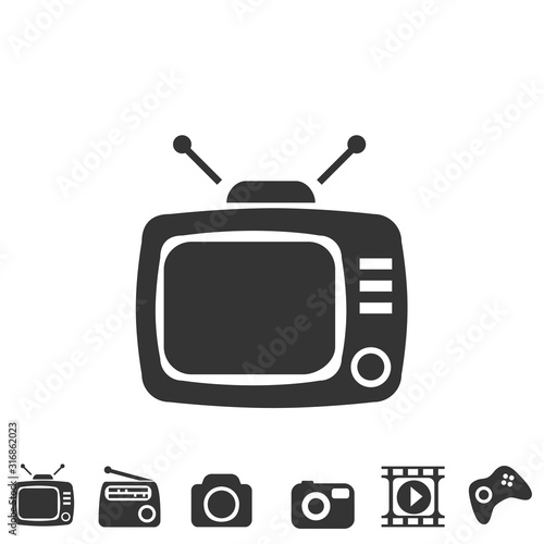 old tv icon vector illustration for website and graphic design