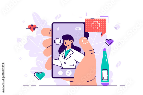 Online tele medicine concept