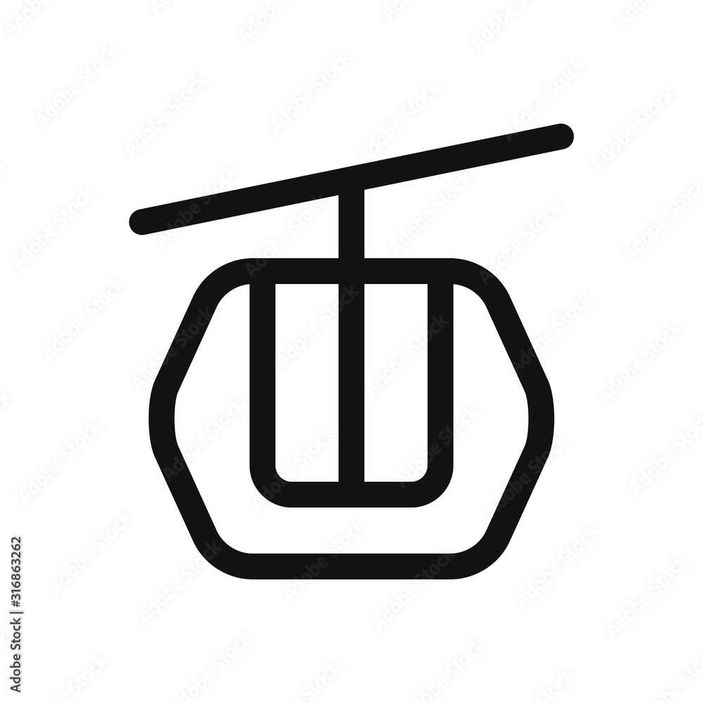 Funicular, Cable car vector icon in modern design style for web site and mobile app Funicular, Cable car vector icon in modern design style for web site and mobile app
