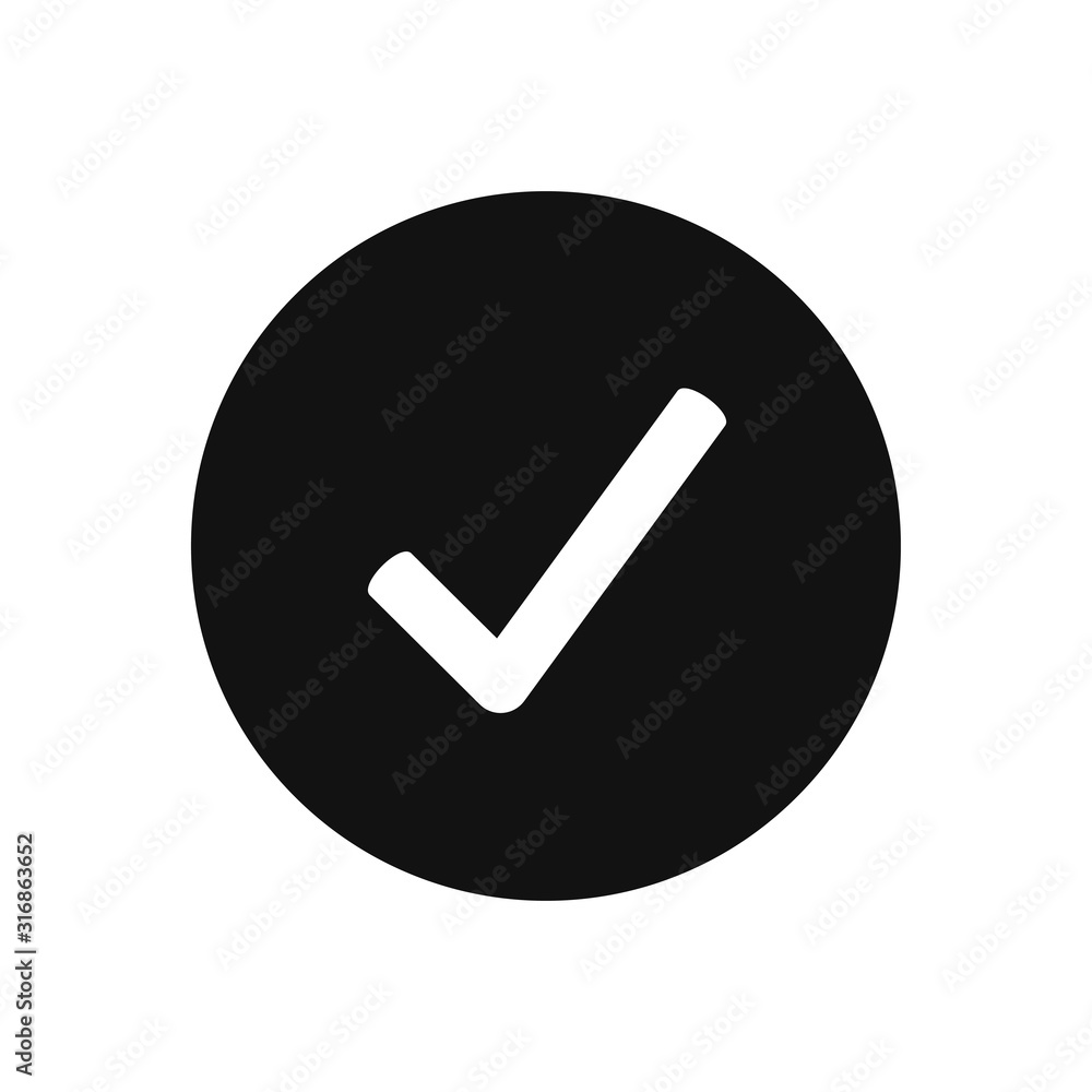 Check mark vector icon, tick symbol in modern design style for web site and mobile app Check mark vector icon, tick symbol in modern design style for web site and mobile app