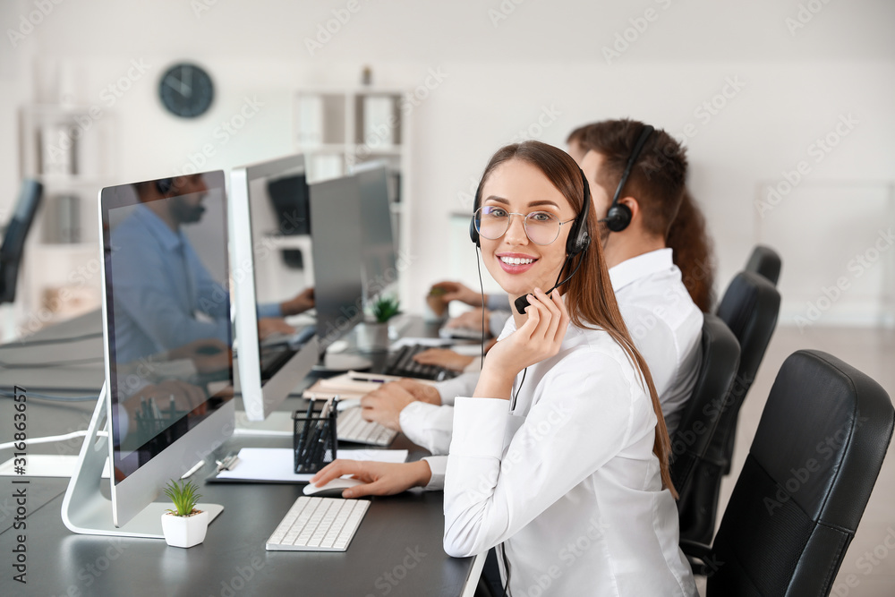 Technical support agents working in office Technical support agents working in office