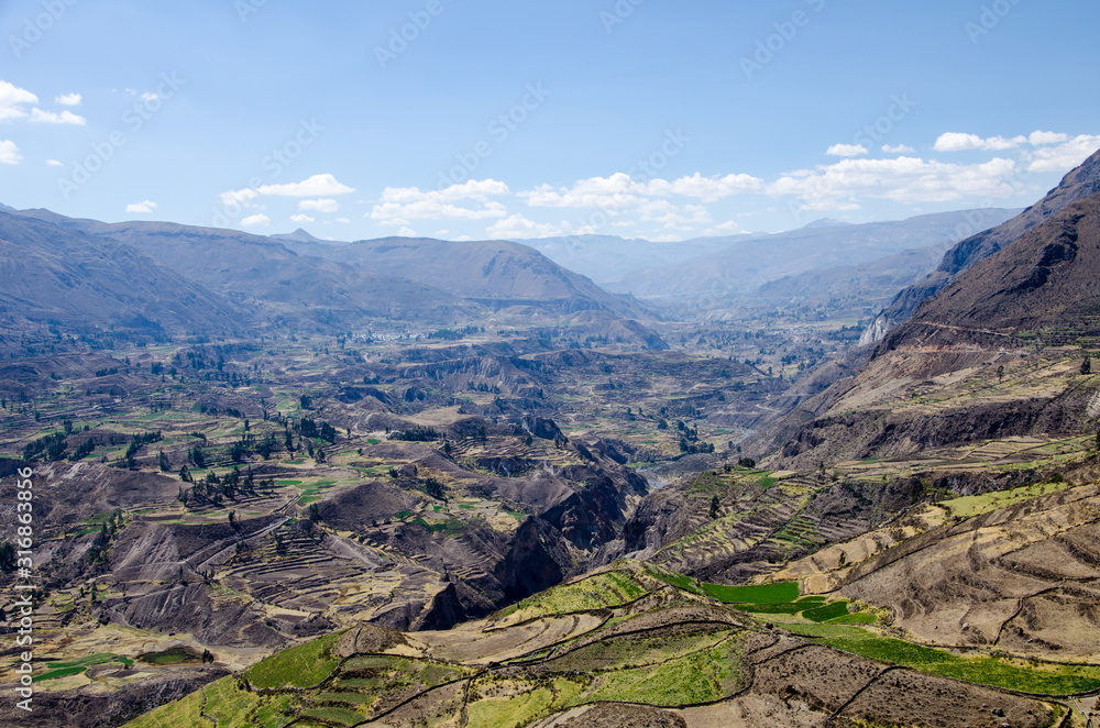 Colca valley in gleaming sunlight