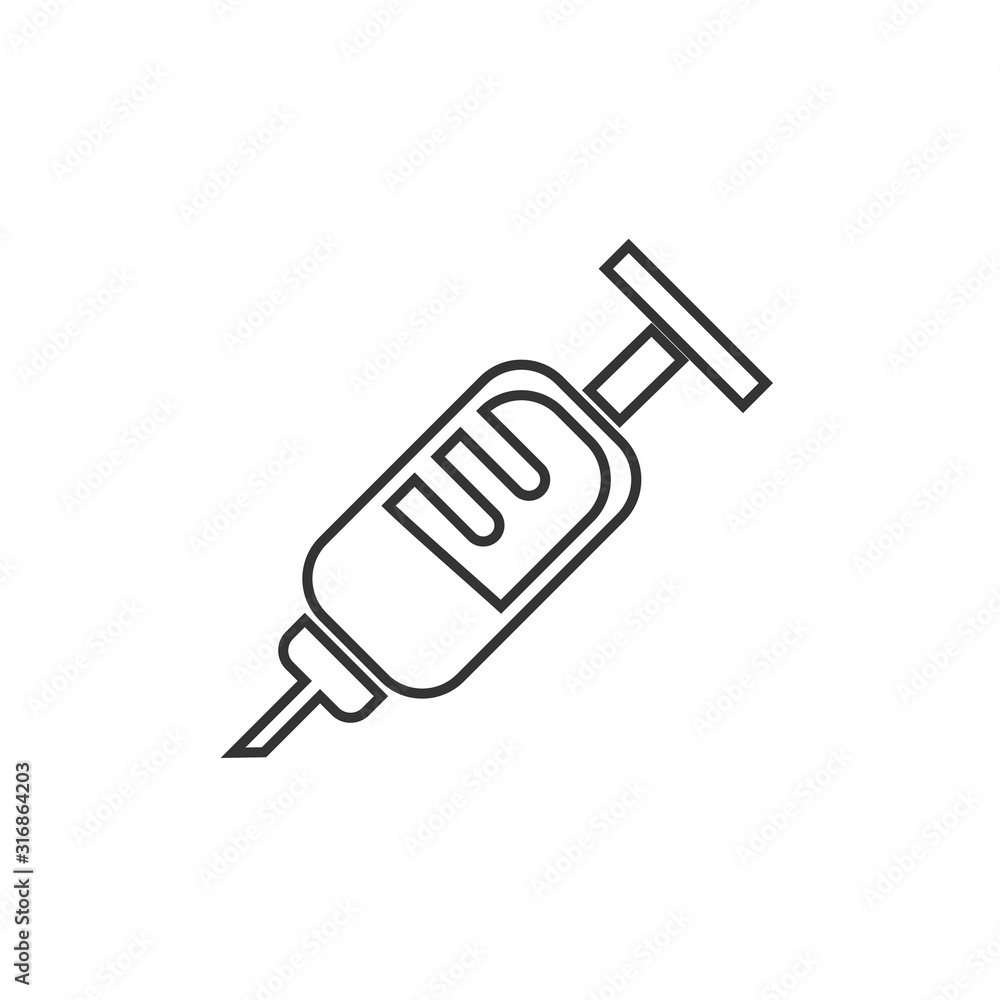 Fototapeta premium syringe icon vector illustration for website and graphic design