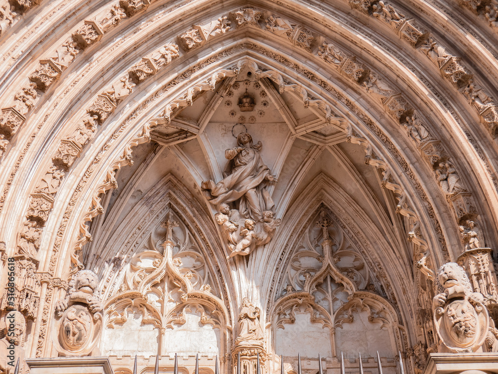 Detail of the Assumption of the Virgin of the Door of the Lions of the Cathedral of Santa Maria de Toledo