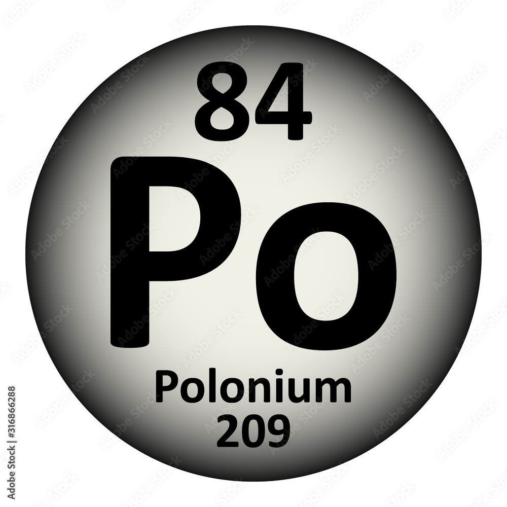 Periodic table element polonium icon. Periodic table element polonium icon.