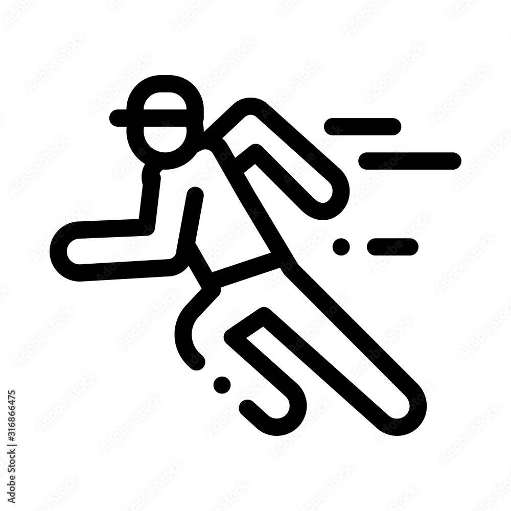 Running Player Icon Vector. Outline Running Player Sign. Isolated Contour Symbol Illustration Running Player Icon Vector. Outline Running Player Sign. Isolated Contour Symbol Illustration