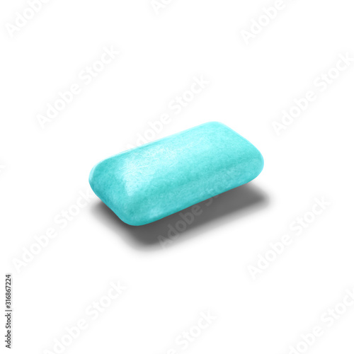 Chewing gum on white background