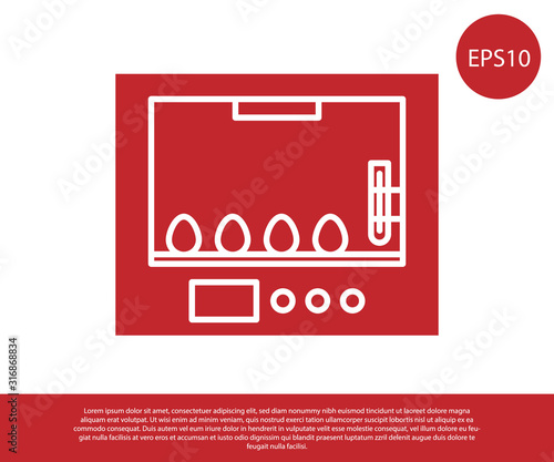 Red Incubator for eggs icon isolated on white background. Vector Illustration