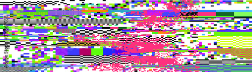 Webpunk style glitched background with VHS artifacts, random pixel noise. Vaporwave and retrowave aesthetics of 80's.