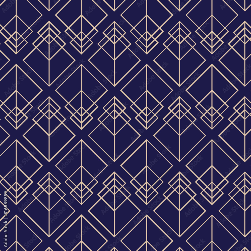 Fototapeta premium Retro, art deco, 20s, gatsby vector pattern.