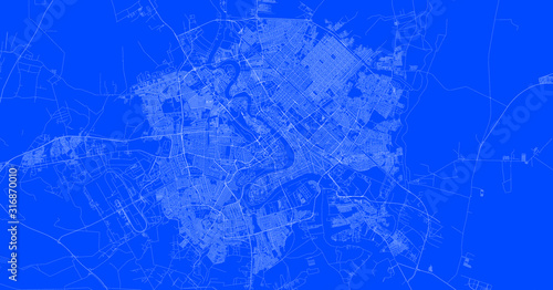 Blueprint of Bagdad city, One Color Map, color change, Artprint