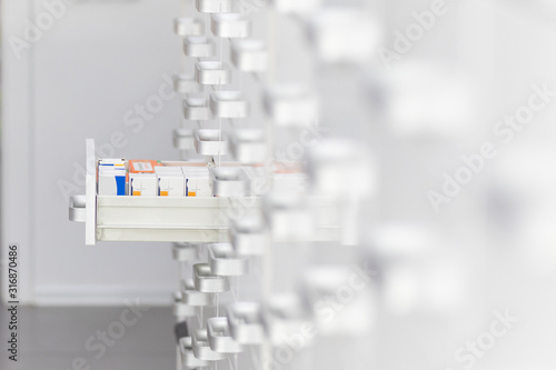 tablets in drugstore shelves