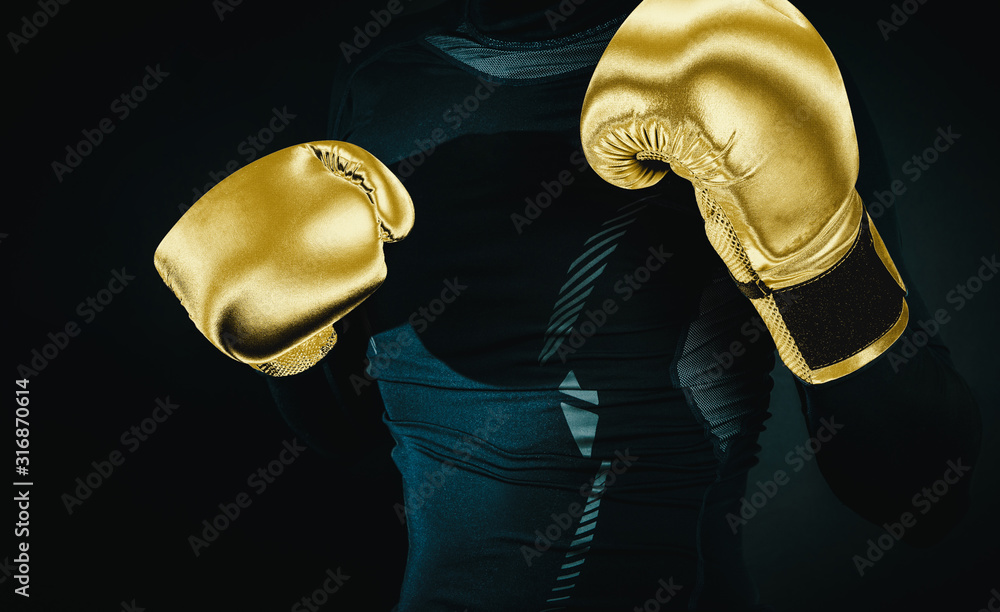 Black gold boxing gloves sale