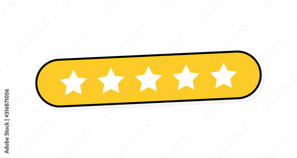 Five stars customer product rating review. Modern flat style vector illustration Five stars customer product rating review. Modern flat style vector illustration