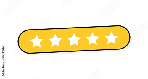 Five stars customer product rating review. Modern flat style vector illustration