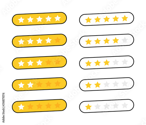 Five stars customer product rating review. Modern flat style vector illustration