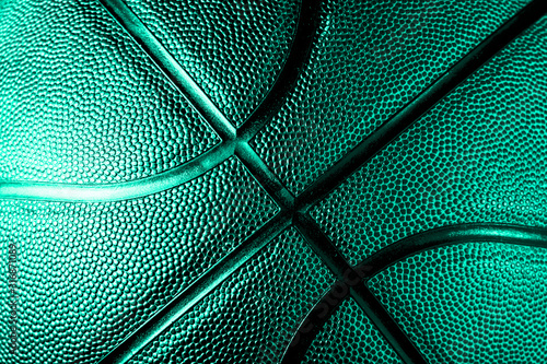 Bild auf Leinwand Closeup detail of basketball ball texture background