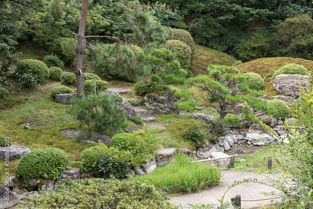 Traditional Japanese Garden at Shorenin in Kyoto