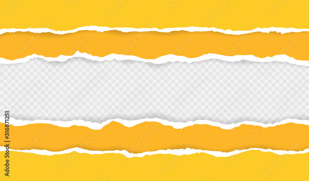 Ripped squared horizontal paper strips for text or message. Torn paper edge. Torn paper stripes. Vector illustration Ripped squared horizontal paper strips for text or message. Torn paper edge. Torn paper stripes. Vector illustration