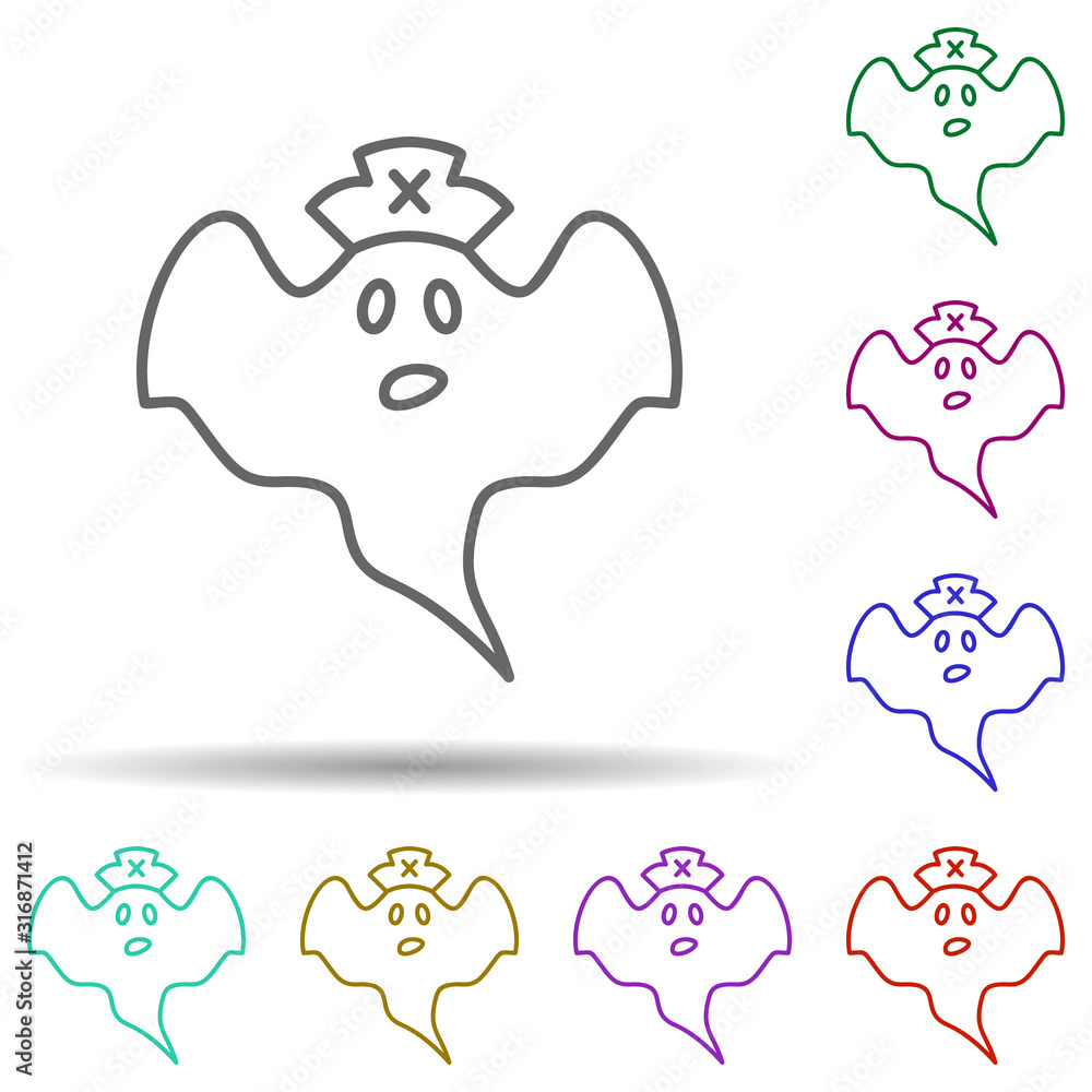 Ghost, pirate in multi color style icon. Simple thin line, outline vector of pirate icons for ui and ux, website or mobile application Ghost, pirate in multi color style icon. Simple thin line, outline vector of pirate icons for ui and ux, website or mobile application