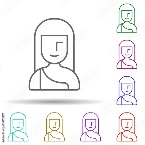 Prehistoric troglodyte in multi color style icon. Simple thin line, outline vector of prehistoric icons for ui and ux, website or mobile application