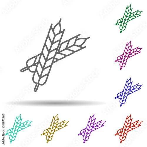 Prehistoric wheat in multi color style icon. Simple thin line, outline vector of prehistoric icons for ui and ux, website or mobile application