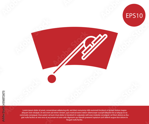 Red Windscreen wiper icon isolated on white background. Vector Illustration