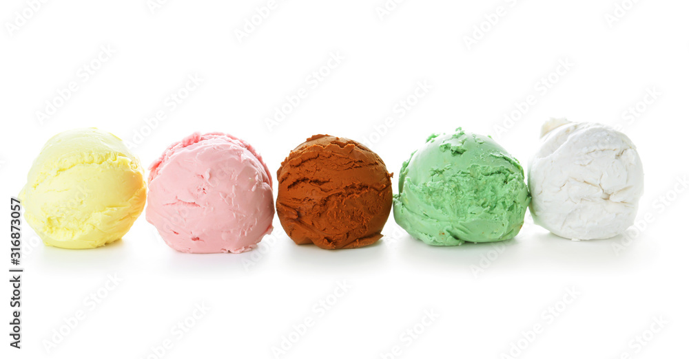 Different ice-creams on white background Different ice-creams on white background
