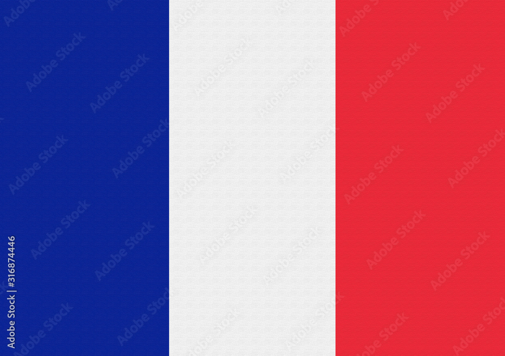 Flagge, Frankreich, mit Leineneffekt, Flagge, Frankreich, mit Leineneffekt,