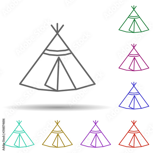Russian, culture, tent, plague in multi color style icon. Simple thin line, outline vector of russia icons for ui and ux, website or mobile application © Anar