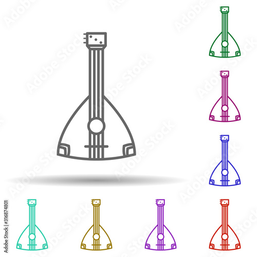Russian, culture, balalaika, instrument in multi color style icon. Simple thin line, outline vector of russia icons for ui and ux, website or mobile application
