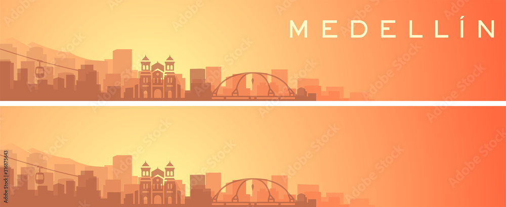 Medellin Beautiful Skyline Scenery Banner