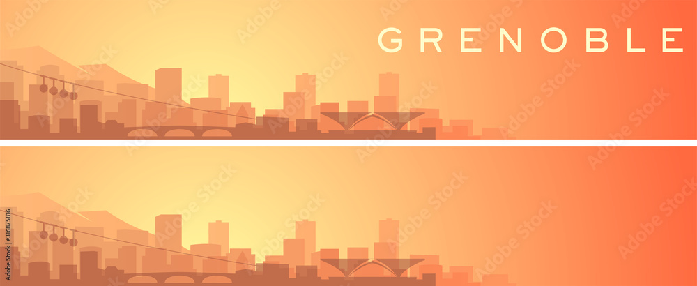 Grenoble Beautiful Skyline Scenery Banner
