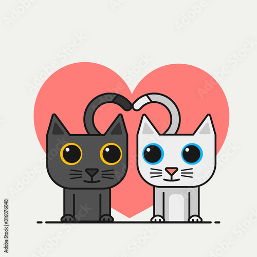 Vector cartoon lovely cats. To see the other vector cat illustrations , please check Cats collection. © Vaytpark