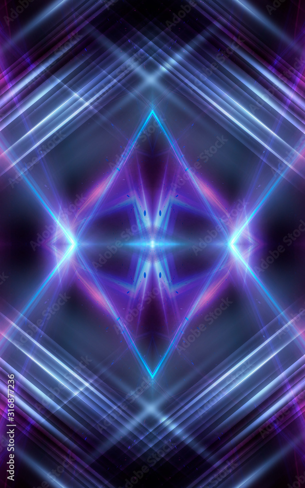 Ultraviolet abstract light. Light tunnel and laser lines. Violet and pink gradient. Modern background, neon light. Empty stage, spotlights, neon. Abstract light. Ultraviolet abstract light. Light tunnel and laser lines. Violet and pink gradient. Modern background, neon light. Empty stage, spotlights, neon. Abstract light.