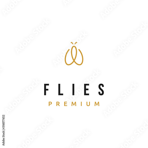 Flies Luxury Abstract Insect Gold Premium Bug Nature logo design inspiration