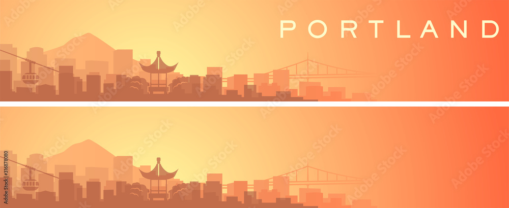 Portland Beautiful Skyline Scenery Banner