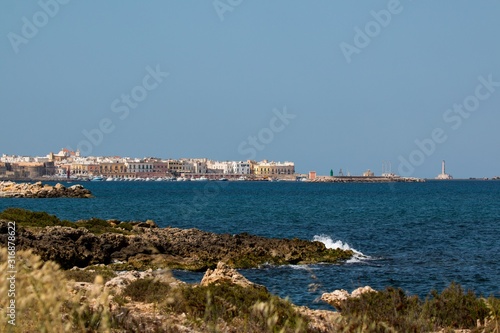 Panoramic view of gallipoli, a village near ionian sea, Apulia, Salento, Italy