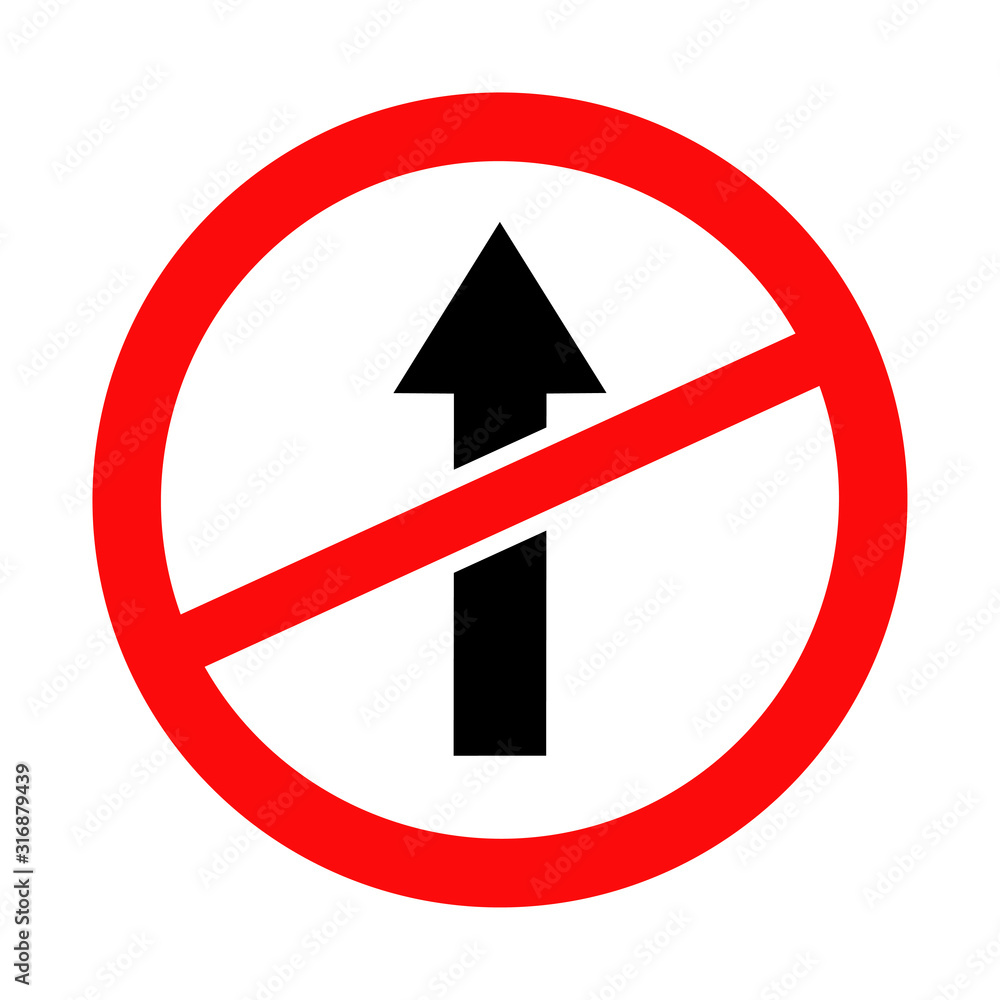 No straight traffic sign vector illustration. prohibited do not enter. No straight traffic sign vector illustration. prohibited do not enter.
