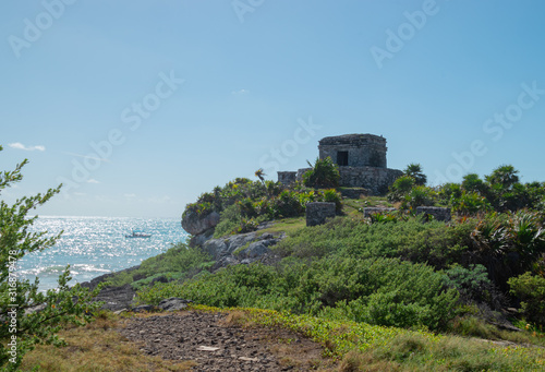 Wallpaper Mural Tulum archaeological zone with over view of the sea at noon Torontodigital.ca