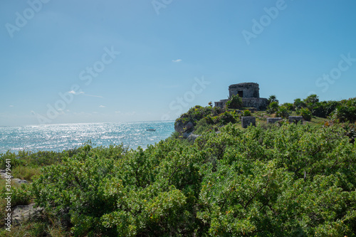 Wallpaper Mural Tulum archaeological zone with over view of the sea at noon Torontodigital.ca
