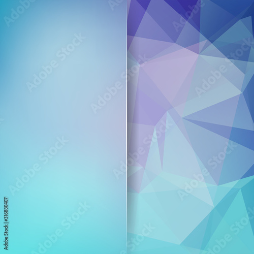 Background of geometric shapes. Blur background with glass. Blue mosaic pattern. Vector EPS 10. Vector illustration