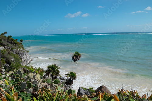 Wallpaper Mural Tulum archaeological zone beach at noon Torontodigital.ca