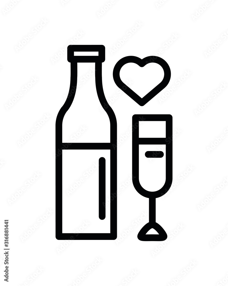 happy valentines day cup and bottle with heart happy valentines day cup and bottle with heart