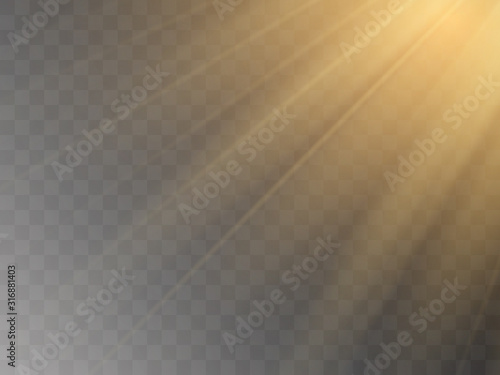 Vector transparent sunlight special lens flash light effect.front sun lens flash. Vector blur in the light of radiance. 