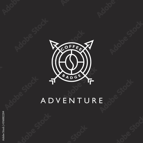 adventure and hunt coffee logo badge inspiration