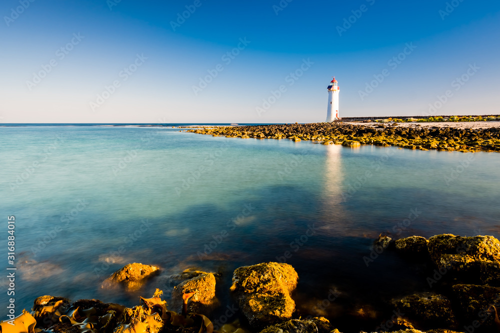 Port Fairy Lighthouse on Griffiths Island of Australia
