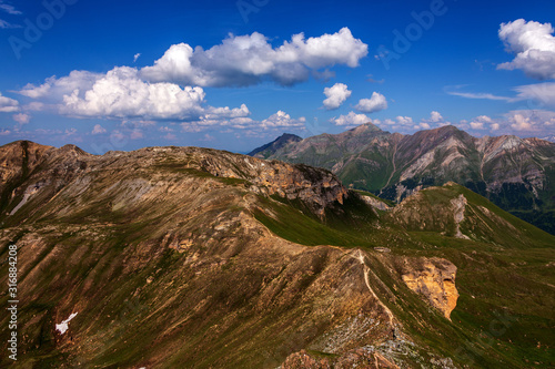 Panoramic view over the Alps, Grossglockner High Alpine Road.