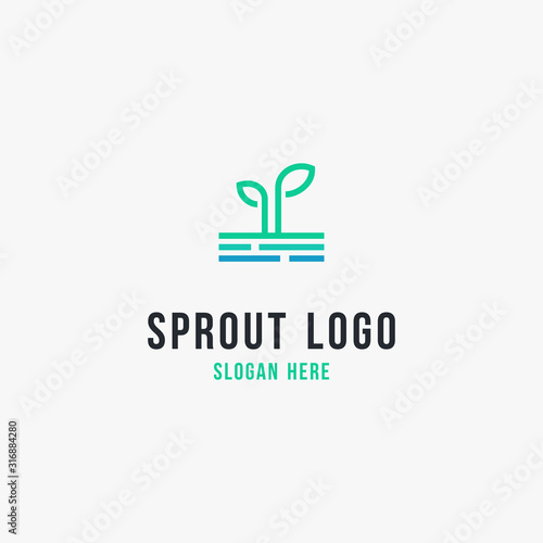 simple sprout logo for farm industry